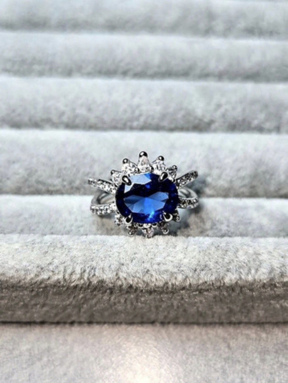 New Size 5 Aqua Blue Spinel I'm Doing Me Rhodium Plating Bomb Party Ring RBP6144